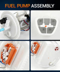 Heavy Duty Electric Fuel Pump Module Assembly Direct Drop In compatible with Hyundai Santa Fe Sport, showing assembly details and connectors.
