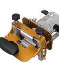 Heavy Duty Mortising Jig Rig With Rust Resistant Stainless Steel Guiding Rails For Woodworking Slotting and Quick Adjustability front view