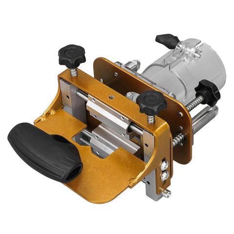 Heavy Duty Mortising Jig Rig With Rust Resistant Stainless Steel Guiding Rails For Woodworking Slotting and Quick Adjustability front view