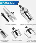 Beefed Up Five Piece Ball Joint Separator And Pitman Arm Puller Kit with tools laid out including tie rod end tool and splitter