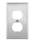 Duplex Receptacle Metal Wall Plate In 430 Stainless Steel, Corrosion Resistant, 1 Gang 4.50 By 2.76 Inch, UL Listed, Silver Finish
