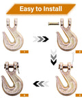 Amazon Lechansen 3/8 in G80 chain hooks, four-pack with clevis grab hooks and mounting pins