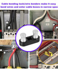 Heavy Duty 500 MCM Wire Bender Tool and Cable Bending Equipment For Electrical Work, shown bending wires in tight spaces.