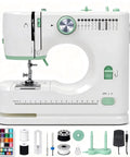Solid Pick Portable Mini Sewing Machine For Beginners Featuring 12 Built In Stitches And Easy Hook Up Foot Pedal, accessories included.