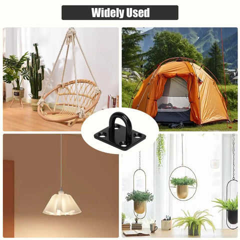 Badass Stainless Steel Pad Eye Plate 5 Pack Heavy Duty Rigging Hardware for supporting plants, curtains, and tents.