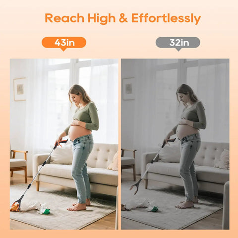 Two Pack 43 Inch Heavy Duty Grabber Reacher Tool With Foldable 360 Degree Rotating Jaw, Magnetic Tip, Ergonomic Grip, Wide Claw For Trash Cleanup Gardening And Reaching High Shelves, Ideal For Seniors