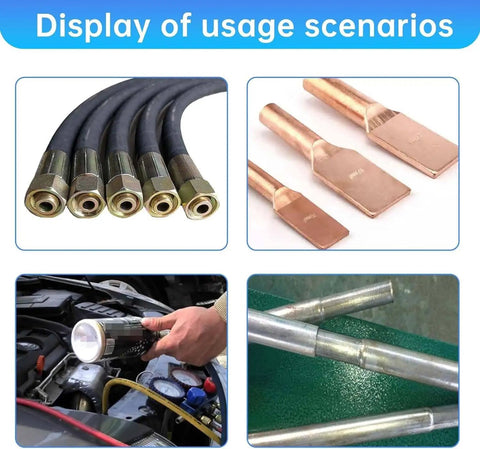 Heavy Duty Manual Hydraulic Hose Crimper With Seven Quick Swap Die Sets For Braided And Single Lines built for diverse applications.