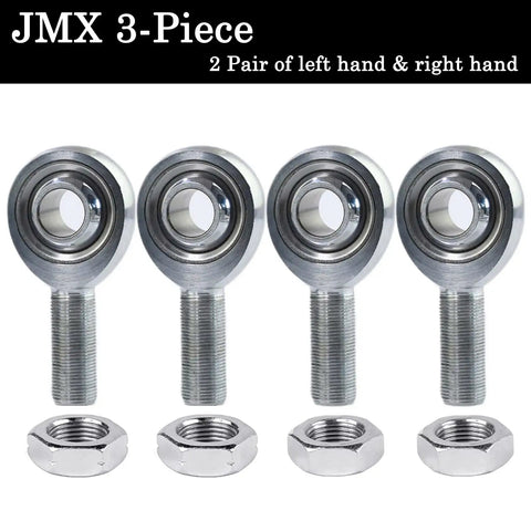 Five Eighth Inch Heim Joints Rod End Kit JMX Series Three Piece Beefed Up Chromoly Joints Panhard Rod End Kit With Jam Nuts Four Pack Premium PTFE Liner Reinforced With Kevlar For Longer Lasting Performance Easy To Install. 5/8 inch chromoly heim joints with jam nuts