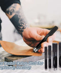 Hand using Leather Hole Punch 25mm Hollow Round Puncher Cutter Carbon Steel Pro Grade Tool on leather sheet