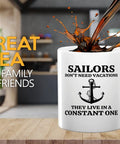 Sailor Coffee Mug 11oz White Gift For Boaters And Sailors Funny Lake Gifts Sailboat Glass Gift For Boat Captains And Crew Great Morning Coffee On The Go