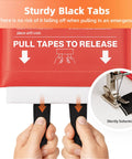 Hands pulling black tabs on 4 Pack 40 By 40 Inch Fire Blankets Fiberglass CE Certified Emergency Fire Suppression pouch.