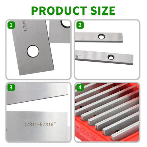 Ten Pairs Precision Parallel Thin Steel Set One Eighth Inch By Six Inch With 0.0002 Inch Accuracy Hardened Alloy Steel