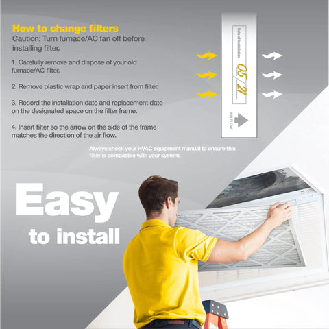 Installation guide for Pleated Replacement Air Filter for AC and Furnace 21.5 by 23.5 Inches Pack of 4 MERV 8.