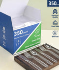350 Count Clear Plastic Forks, Extra Heavy Duty Disposable Cutlery For Parties And Weddings, BPA Free, Food Safe, 7.1 Inch