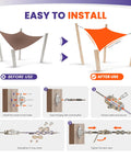 Shade Sail Hardware Kit With 24 Foot Stainless Steel Wire For Rectangle Sun Shade Installation, Rugged 304 Stainless Rigging For Outdoor Patio Canopies, Easy Mount, Weather Resistant, Secure Support, No Fuss, Long Lasting. installation steps diagram