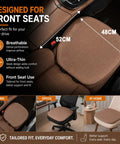 Stylish Leather Car Seat Cushion For Mini Roadster And Countryman Featuring Breathable Perforated Surface With Non-Slip Base on front seat.