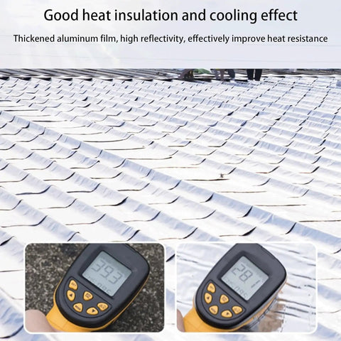 Self Adhesive Aluminum Foil Roofing Tape With Instant Airtight Seal Kicks Serious Butt Against Water Damage on reflective roof insulation.