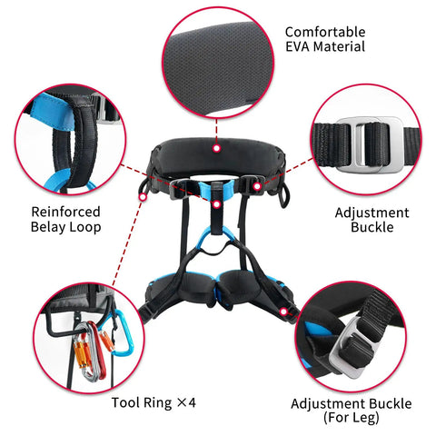 Half Body Climbing Harness For Mountaineering And Ice Climbing, Heavy Duty Safety Belt For Men And Women, Rappelling Ready, Lightweight 560g