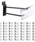 Heavy Duty 6 Inch Slatwall Hooks With Label Holder 50 Pack Double Bar Black Metal Slatwall Hangers For Retail Shop And Garage Display