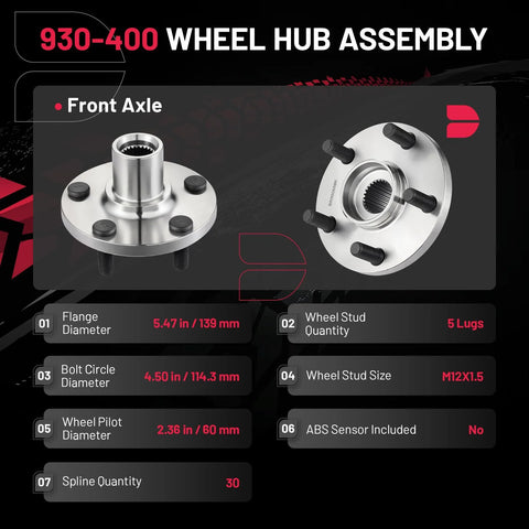 Front Wheel Bearing Hub Assembly 5 Lug 2 Pack Compatible With Toyota Camry Avalon Venza Sienna Highlander And Lexus for front axle.