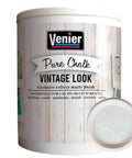 Product label of All In One Chalk Style Paint For Furniture Crafts And Home Decor DIY Eco Friendly Vintage White 33.81 Oz Primer Sealer And Finish In One No Sanding Needed For Indoor Outdoor Projects, featuring vintage look and versatile use.