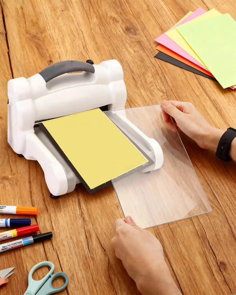 Pro Grade Magnetic Die Cutting Shim And Cutting Pads Kit 9x6 Inch Magnetic Mat with Grid in use for crafting