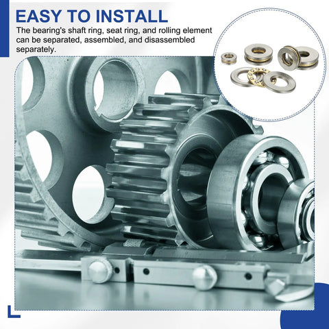 PATIKIL thrust ball bearings 5x10x4 mm, 10 pcs, chrome steel, silver