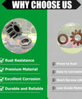 Comparison of new and rusted parts for Steering Pinion Gear And Bushing Kit For MTD Cub Cadet Lawn Tractors LTX 1050 LT1046.