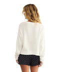 Women's Spooky Sweater In Sandstone, Cozy Knit Crewneck For Halloween And Fall, Soft Knitwear With Subtle Seasonal Vibes, Everyday Comfort, Easy Move, Medium Size, Flattering Fit, Modern Casual Style, back view
