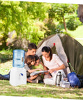 Family camping with Portable Ice-Cold Water Dispenser For Countertop Bottled Water, Durable PP Construction, Built-In Tap For Easy Pour
