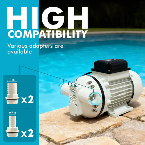 Tough As Nails Electric Diaphragm Transfer Pump With 10.6 Gpm Flow And 36 Ft Max Lift showing high compatibility for adapters by pool