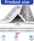 12 Ft Heavy Duty Inverted V Track For 1 Inch OD V Groove Rollers, Galvanized Steel Construction, 4 ft segment, product size diagram
