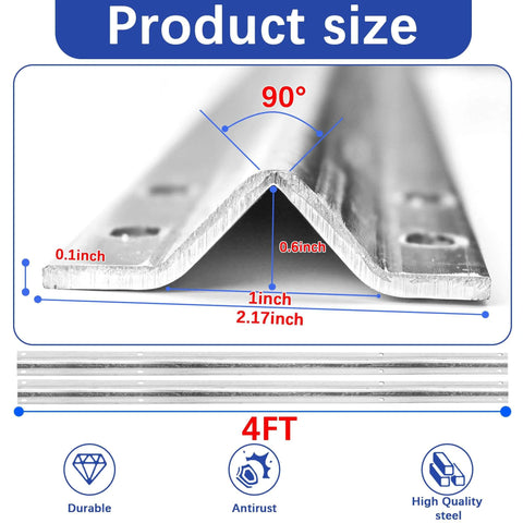 24 Ft Heavy Duty Inverted V Track For 1 In V Groove Rollers Sliding Gate Systems Includes Hammer Drive Anchors All Weather Galvanized Steel