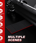 Thick Foldable Mechanic Mat With Magnetic Tool Pockets All In One Waterproof Kneeling Pad For Garage Garden Camping And Home Gym 46.5 Inch Long, 15.8 Inch Wide, 1.1 Inch Thick Black And Red