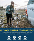 Compact Camp Table 20 for outdoor dining and travel foldable one piece design holds up to 60 lbs used for campout cooking