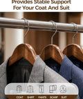 Premium Vintage Wood Hangers 12-Pack With Wide Shoulders And Non-Slip Grips For Coats Jackets And Suits 360 Degree Rotating Closet
