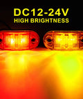LED Trailer Lights Kit Front Rear Side Marker Clearance Indicators Set 20 Lamps Amber And Red Waterproof 2.5 Inch DC 12 24V Universal