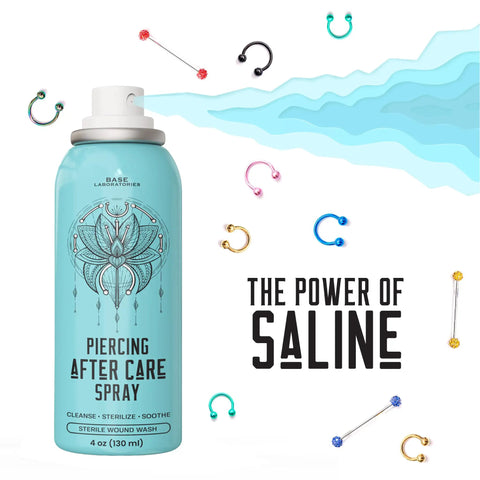 Piercing Aftercare Spray Isotonic Saline Cleanser For New And Existing Piercings 4 Oz Soothes Irritation Bumps And Keloids On Ears Nose Belly Button And Tattoos Wound Wash Gentle Hydration bottle