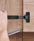 Installing soft close concealed cabinet hinges with quiet damper buffer for kitchen cabinets, smooth silent close upgrade.