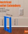 Six Pack One Half Inch Single Gang Outlet Box Extenders With Twenty Screws For Receptacles And Switches Blue displayed with dimensions