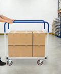 Beefy Heavy Duty Moving Dolly With 1500 Lb Capacity, Steel Platform Cart, Four Wheel Panel Cart, Rugged Steel Frame For Moving Heavy Gear And Equipment, Ideal For Garages, Warehouses, And Loading Jobs, Smooth Roll With Four Wheel Design, loaded with boxes