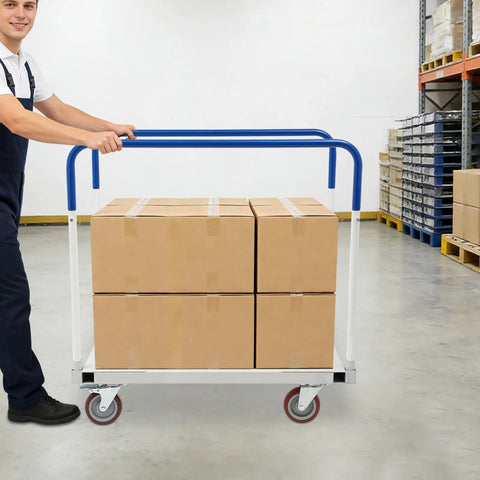 Beefy Heavy Duty Moving Dolly With 1500 Lb Capacity, Steel Platform Cart, Four Wheel Panel Cart, Rugged Steel Frame For Moving Heavy Gear And Equipment, Ideal For Garages, Warehouses, And Loading Jobs, Smooth Roll With Four Wheel Design, loaded with boxes