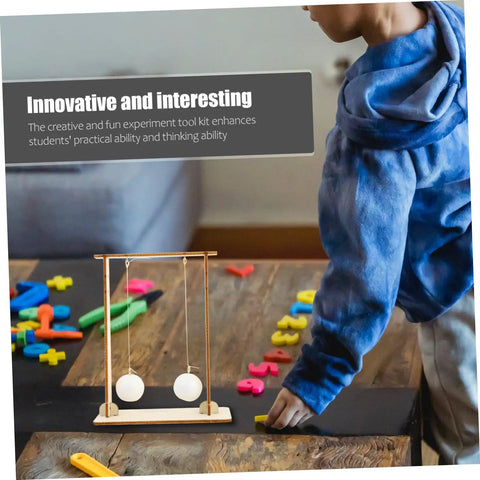 Two Pack Physics Learning Tool For Floating Ball Experiments with wood frame and white balls on classroom table
