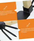 Ergonomic Wooden Handle Weeding Hoe And Hand Rake Tool For Weed Control In Your Garden close-up of handle and tines
