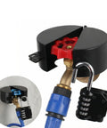 Hardcore Gate Valve Locking Device With Password Lock No Install Required Sturdy Metal Black External Hose Lock to stop water theft