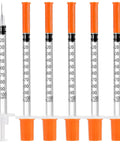 Bulk 50 Pack U-100 Disposable Syringes 30 Gauge Five Sixteenth Inch 1 mL Per CC For Lab Supplies Smooth Leak Proof Plunger And Indivi dually Wrapped For Safe Single Use, 100-unit scale