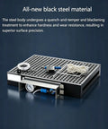 Shop Ready Cnc Vacuum Chuck And Suction Base Plate With Built Tough Grip And Stable Pressure For Router Milling Fixtures On Metal Or Plastic Workpieces, black steel construction with pressure gauge.