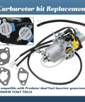 Carburetor Replacement Kit For 5000W Dual Fuel Inverter Generator 71367 70143 with gaskets and fuel line components