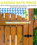 Heavy Duty Iron Gate Hinge Set, 10 pack yard fence door hinges on outdoor wooden garden gate, weather resistant and durable