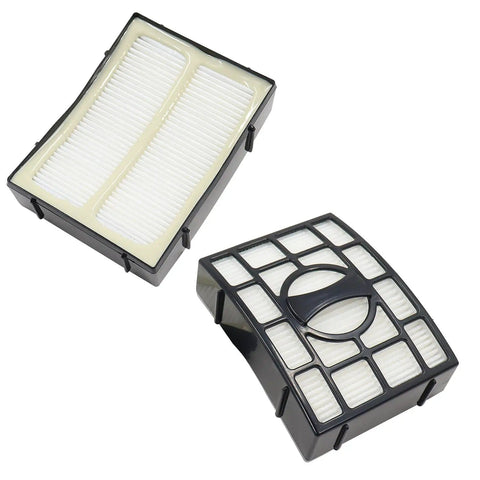Pro Grade Filter Replacement Kit For Navigator Zero M Lift Away Speed Upright Vacuum Models ZU560 ZU561 ZU562 ZU572 UV650 UV725 ZU660 CU530 NV431 QU573 Series With 2 HEPA Filters 2 Foam Filters 2 Felt Filters And Cleaning Brush showing two HEPA filters in black frame.